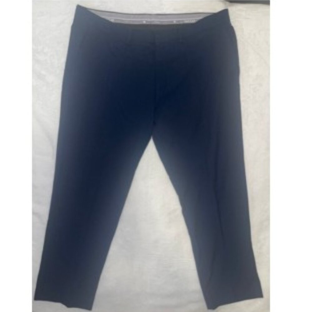 Hagger Straight Fit Premium Stretch Dress Pants Men 42x32 Dark Blue